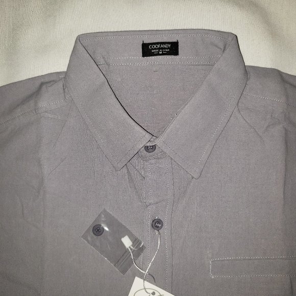 COOFANDY Men's Regular-Fit Short-Sleeve Cotton Linen Shirt Casual Button-Down - Picture 6 of 12